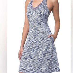 MPG Medium Travel Dress or Racer Dress. Halter dress. Black and blue design